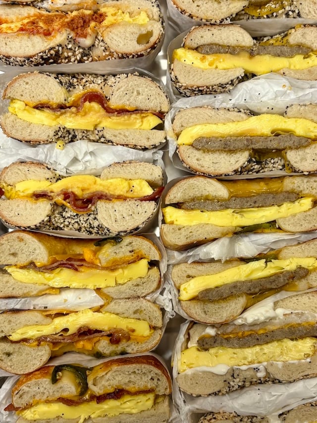 Bagels Galore Egg Sandwich Tray.